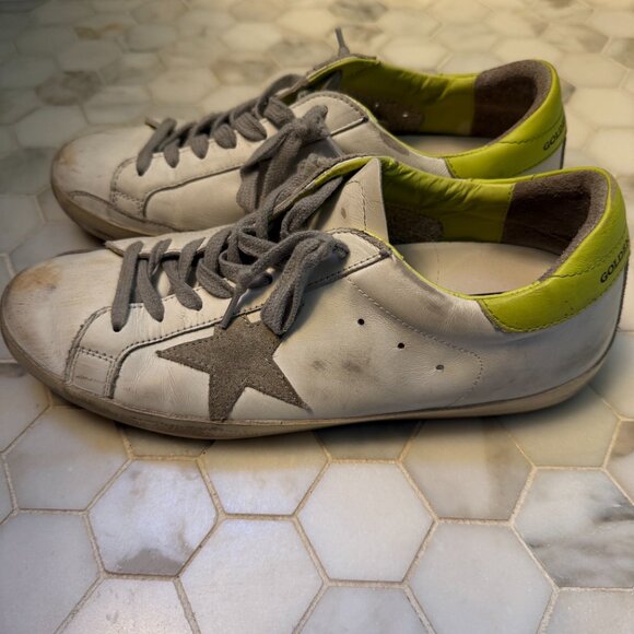 Golden Goose Super Star 41 with lime gree - Picture 2 of 5